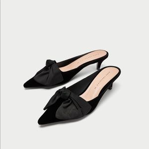 zara bow kitty heel sandals